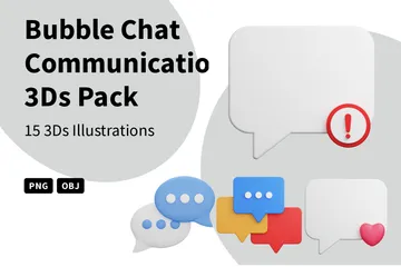 Bubble Chat Communication 3D Icon Pack