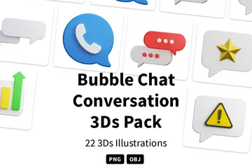 Bubble-Chat-Konversation 3D Icon Pack