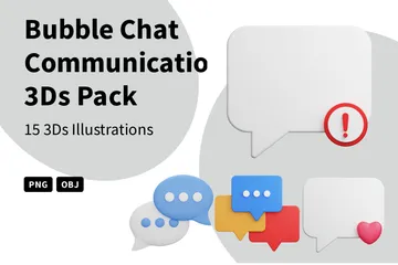 Bubble-Chat-Kommunikation 3D Icon Pack