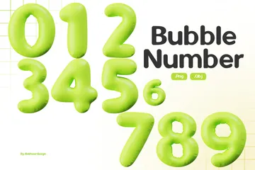 Bubble Number 3D Icon Pack