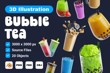 Bubble Tea 3D Icon Pack