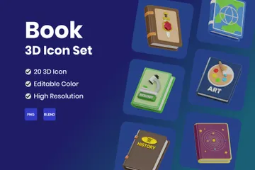 Buch 3D Icon Pack