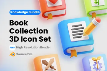 Büchersammlung 3D Icon Pack