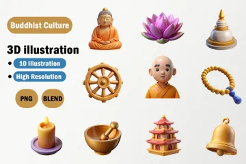 Buddhist Culture 3D Icon Pack