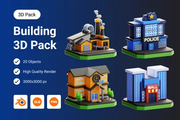 Building 3D Icon Pack