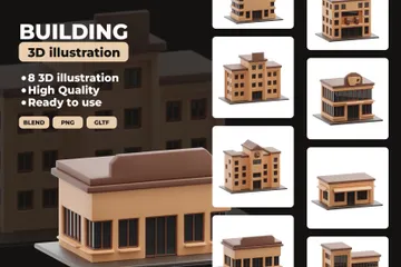 Building 3D Icon Pack