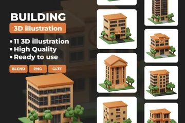 Building 3D Icon Pack