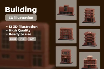 Building 3D Icon Pack