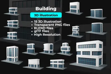 Building 3D Icon Pack