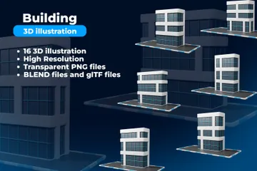 Building 3D Icon Pack