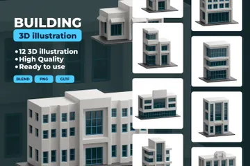 Building 3D Icon Pack