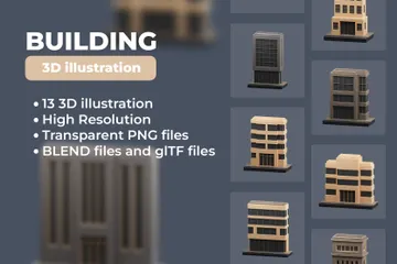 Building 3D Icon Pack