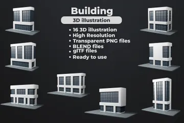 Building 3D Icon Pack