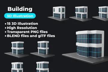 Building 3D Icon Pack