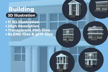 Building 3D Icon Pack