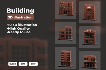 Building 3D Icon Pack