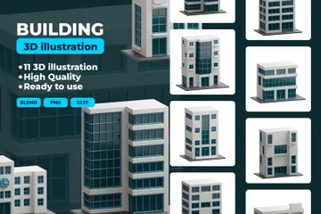 Building 3D Icon Pack