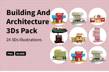 Building And Architecture 3D Icon Pack