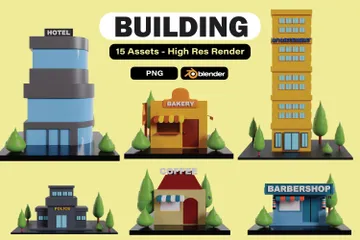 Building Landmark 3D Icon Pack