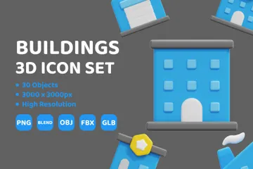 Buildings 3D Icon Pack