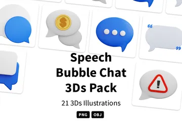 Chat à bulles Pack 3D Icon