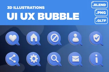 Bulle de discussion UI UX Pack 3D Icon