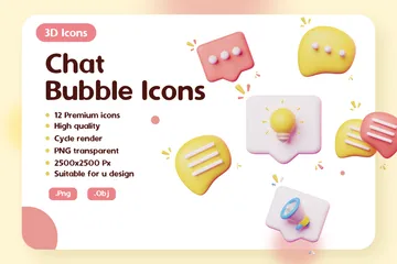 Burbuja de chat Paquete de Icon 3D