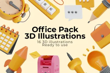 Bureau Pack 3D Illustration