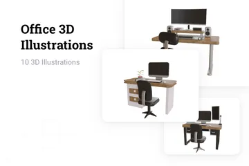 Bureau Pack 3D Illustration