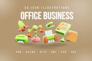 Affaires de bureau Pack 3D Icon