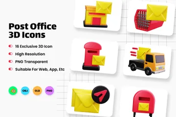 Bureau de poste Pack 3D Icon