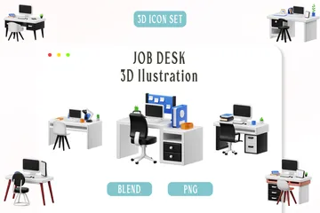 Bureau d'emploi Pack 3D Icon