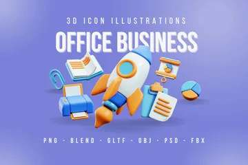 Bureau et entreprise Pack 3D Icon