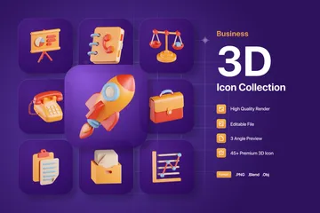 Affaires de bureau Pack 3D Icon