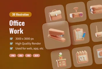 Bureau de travail Pack 3D Icon