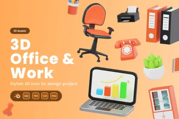 Bureau de travail Pack 3D Icon