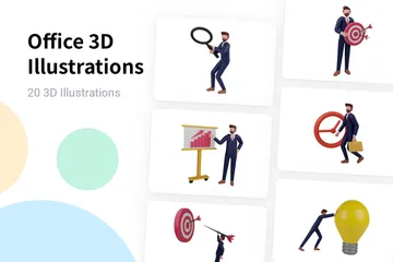 Büro 3D Illustration Pack