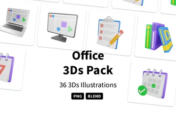 Büro 3D Icon Pack