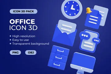 Büro 3D Icon Pack