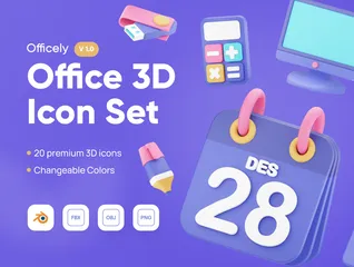 Büro 3D Icon Pack