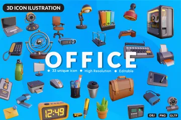 Büro 3D Icon Pack