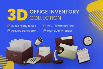 Büroinventar 3D Icon Pack