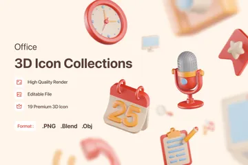 Büro und Geschäft 3D Icon Pack