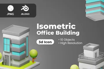 Bürogebäude 3D Icon Pack
