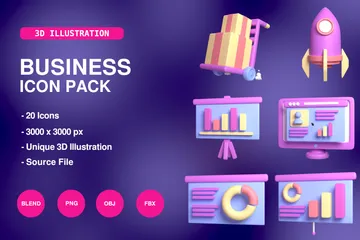 Business 3D Icon Pack