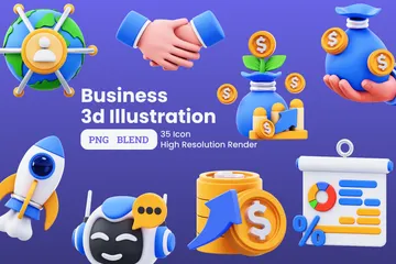 Business 3D Icon Pack