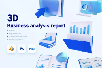 Business Analysis Report 3D Icon Pack