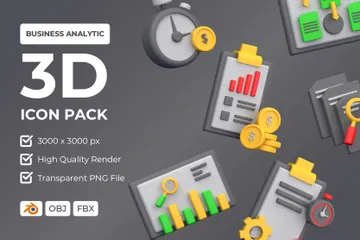 Business Analytic 3D Icon Pack