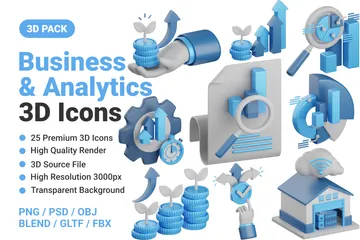 Business Analytics 3D Icon Pack