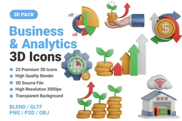 Business Analytics 3D Icon Pack